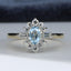 18ct Gold Aquamarine & Diamond Ring Aquamarine 0.50ct Size UK M US 6.25 EUR 52.5 Vintage Secondhand Pre-Owned Front