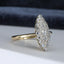 18ct Gold Diamond Navette Ring 0.41ct Size UK P US 7.75 EUR 56 Vintage Secondhand Pre-Owned Side 1