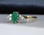18ct Gold Emerald & Diamond Ring Emerald 0.65ct Size UK P US 7.75 EUR 57 Vintage Secondhand Pre-Owned Side 2