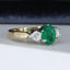 18ct Gold Emerald & Diamond Ring, Oval Emerald 1.00ct,Trilogy,Three Stone, Size UK N US 6.75 EUR 54 Vintage Secondhand Pre-Owned Side 1