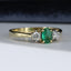 18ct Gold Emerald & Diamond Ring Vintage Size UK R US 8.5 EUR 59 Vintage Secondhand Pre-Owned Side 1