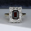 18ct Gold Garnet & Diamond Ring Garnet 1.50ct Size UK N US 6.75 EUR 54 Vintage Secondhand Pre-Owned Front