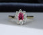 18ct Gold Ruby & Diamond Ring Size UK M 1/2 US 6.5 EUR 53 Vintage Secondhand Pre-Owned Front