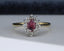 18ct Gold Ruby & Diamond Ring Size UK O 1/2 US 7.25 EUR 55.5 Vintage Secondhand Pre-Owned Front