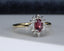 18ct Gold Ruby & Diamond Ring Size UK O 1/2 US 7.25 EUR 55.5 Vintage Secondhand Pre-Owned Side 1