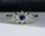 18ct Gold Sapphire & Diamond Ring Size UK N US 6.75 EUR 54 Vintage Secondhand Pre-Owned Front