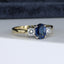 18ct Gold Sapphire & Diamond Trilogy Ring Size UK M US 6.25 EUR 52.5 Vintage Secondhand Pre-Owned Side 1