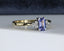 18ct Gold Tanzanite and Diamond Ring UK O US 7.25 EUR 55 Vintage Secondhand Pre-Owned Side 1