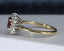18ct Gold Ruby & Diamond Ring Size UK O 1/2 US 7.25 EUR 55.5 Vintage Secondhand Pre-Owned Side 3