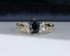 9ct Yellow Gold Sapphire & Diamond Ring Size UK N US 6.75 EUR 54