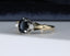 9ct Yellow Gold Sapphire & Diamond Ring Size UK N US 6.75 EUR 54