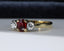 18ct Gold Ruby & Diamond Ring Size UK N US 6.75 EUR 54