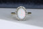 18ct Gold Opal & Diamond Ring, Size UK M US 6.25 EUR 52.5 Vintage Secondhand Pre-Owned Front