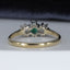 18ct Gold Emerald & Diamond Ring, Vintage, Oval Emerald 0.40ct, Eternity Trilogy, UK R US 8.5 EUR 59