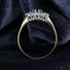 18ct Gold Emerald & Diamond Ring, Vintage, Oval Emerald 0.40ct, Eternity Trilogy, UK R US 8.5 EUR 59