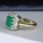 18ct Gold Emerald & Diamond Ring Emerald 1.40ct Vintage Size UK J US 4.75 EUR 49 Vintage Secondhand Pre-Owned Hallmark