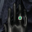 18ct Gold Emerald & Diamond Ring Emerald 1.40ct Vintage Size UK J US 4.75 EUR 49 Vintage Secondhand Pre-Owned Hand