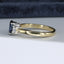 18ct Gold Sapphire & Diamond Trilogy Ring Size UK M US 6.25 EUR 52.5 Vintage Secondhand Pre-Owned Side 3