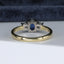 18ct Gold Sapphire & Diamond Trilogy Ring Size UK M US 6.25 EUR 52.5 Vintage Secondhand Pre-Owned Back