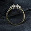 18ct Gold Sapphire & Diamond Trilogy Ring Size UK M US 6.25 EUR 52.5 Vintage Secondhand Pre-Owned Profile