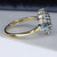18ct Gold Aquamarine & Diamond Ring Oval Cut Aquamarine 1.00ct Size UK M US 6.25 EUR 52.5 Vintage Secondhand Pre-Owned Side 4