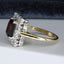 18ct Gold Garnet & Diamond Ring, Garnet 1.50ct, Size UK N US 6.75 EUR 54 Vintage Secondhand Pre-Owned Hallmark
