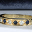 18ct Gold Sapphire & Diamond Ring Eternity Wedding Size UK M US 6.25 EUR 52.5 Vintage Secondhand Pre-Owned Hallmark 1