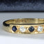 18ct Gold Sapphire & Diamond Ring Eternity Wedding Size UK M US 6.25 EUR 52.5 Vintage Secondhand Pre-Owned Hallmark 2