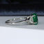 14ct Gold Emerald & Diamond Ring Trilliant Cut Oval Emerald 1.60ct Size UK O US 7.25 EUR 55 Vintage Secondhand Pre-Owned Side 4