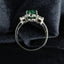 14ct Gold Emerald & Diamond Ring Trilliant Cut Oval Emerald 1.60ct Size UK O US 7.25 EUR 55 Vintage Secondhand Pre-Owned Profile
