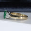 18ct Gold Emerald & Diamond Ring, Oval Emerald 1.00ct,Trilogy,Three Stone, Size UK N US 6.75 EUR 54 Vintage Secondhand Pre-Owned Side 4