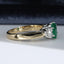 18ct Gold Emerald & Diamond Ring, Oval Emerald 1.00ct,Trilogy,Three Stone, Size UK N US 6.75 EUR 54 Vintage Secondhand Pre-Owned Side 3
