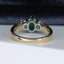 18ct Gold Emerald & Diamond Ring, Oval Emerald 1.00ct,Trilogy,Three Stone, Size UK N US 6.75 EUR 54 Vintage Secondhand Pre-Owned Back