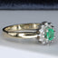 9ct Gold Emerald & Diamond Ring, Size UK L US 5.75 EUR 51 Vintage Secondhand Pre-Owned Jewellery Carat Stamp