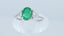 14ct White Gold Emerald & Diamond Ring Trilliant Cut Oval Emerald 1.60ct Size UK O US 7.25 EUR 55
