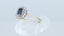9ct Yellow Gold Sapphire & Diamond Ring Size UK O US 7.25 EUR 55