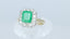 18ct Gold Emerald & Diamond Ring Emerald 1.40ct Vintage Size UK J US 4.75 EUR 49