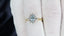 18ct Gold Aquamarine & Diamond Ring, Aquamarine 0.50ct, Size UK M US 6.25 EUR 52.5
