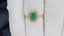 18ct Gold Emerald & Diamond Ring Size UK N US 6.75 EUR 54