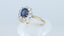 18ct Gold Sapphire & Diamond Ring Oval Sapphire 0.75ct Size UK R US 8.5 EUR 59 Vintage Secondhand Pre-Owned Jewellery Video