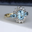 Aquamarine and Diamond Rings