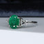 14ct Gold Emerald & Diamond Ring Trilliant Cut Oval Emerald 1.60ct Size UK O US 7.25 EUR 55 Vintage Secondhand Pre-Owned Side 2