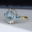 18ct Gold Aquamarine & Diamond Ring Oval Cut Aquamarine 1.00ct Size UK M US 6.25 EUR 52.5 Vintage Secondhand Pre-Owned Side 2