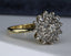 18ct Gold Diamond Ring,0.40ct Cluster Rose Cut Old European Cut Size UK M 1/2 US 6.5 EUR 53 Vintage Secondhand Pre-Owned Side 1