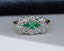 18ct Gold Emerald & Diamond Ring 0.72ct Size UK Q US 8 EUR 57 Vintage Secondhand Pre-Owned Front