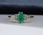 18ct Gold Emerald & Diamond Ring Emerald 0.65ct Size UK P US 7.75 EUR 57 Vintage Secondhand Pre-Owned Front