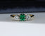 18ct Gold Emerald & Diamond Ring UK N 1/2 US 7.00 EUR 54.5 Vintage Secondhand Pre-Owned Front