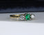18ct Gold Emerald & Diamond Ring UK N 1/2 US 7.00 EUR 54.5 Vintage Secondhand Pre-Owned Side 1