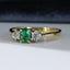 18ct Gold Emerald & Diamond Ring Vintage Size UK R US 8.5 EUR 59 Vintage Secondhand Pre-Owned Side 2