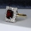 18ct Gold Garnet & Diamond Ring Garnet 1.50ct Size UK N US 6.75 EUR 54 Vintage Secondhand Pre-Owned Side 2